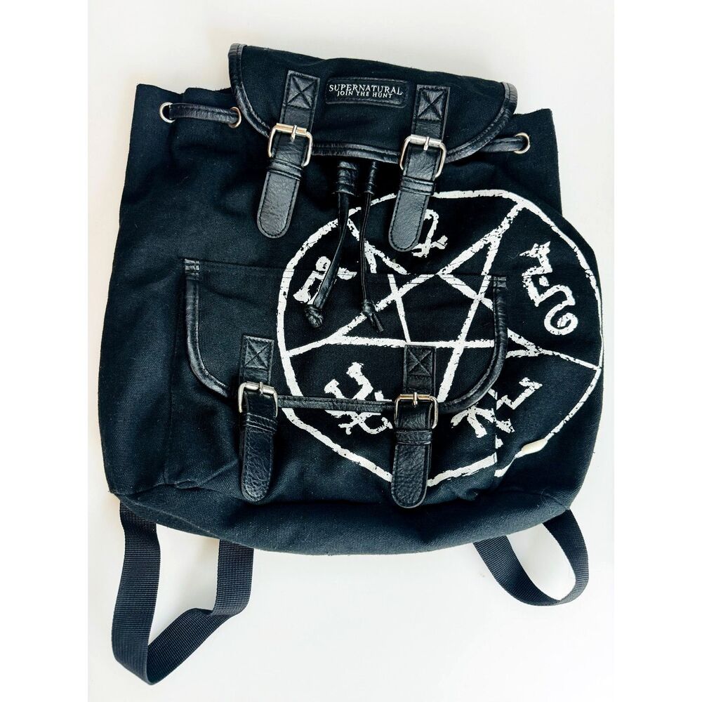 RARE Hot Topic Bioworld Supernatural Winchester Rune Devil Trap backpack bag NWT